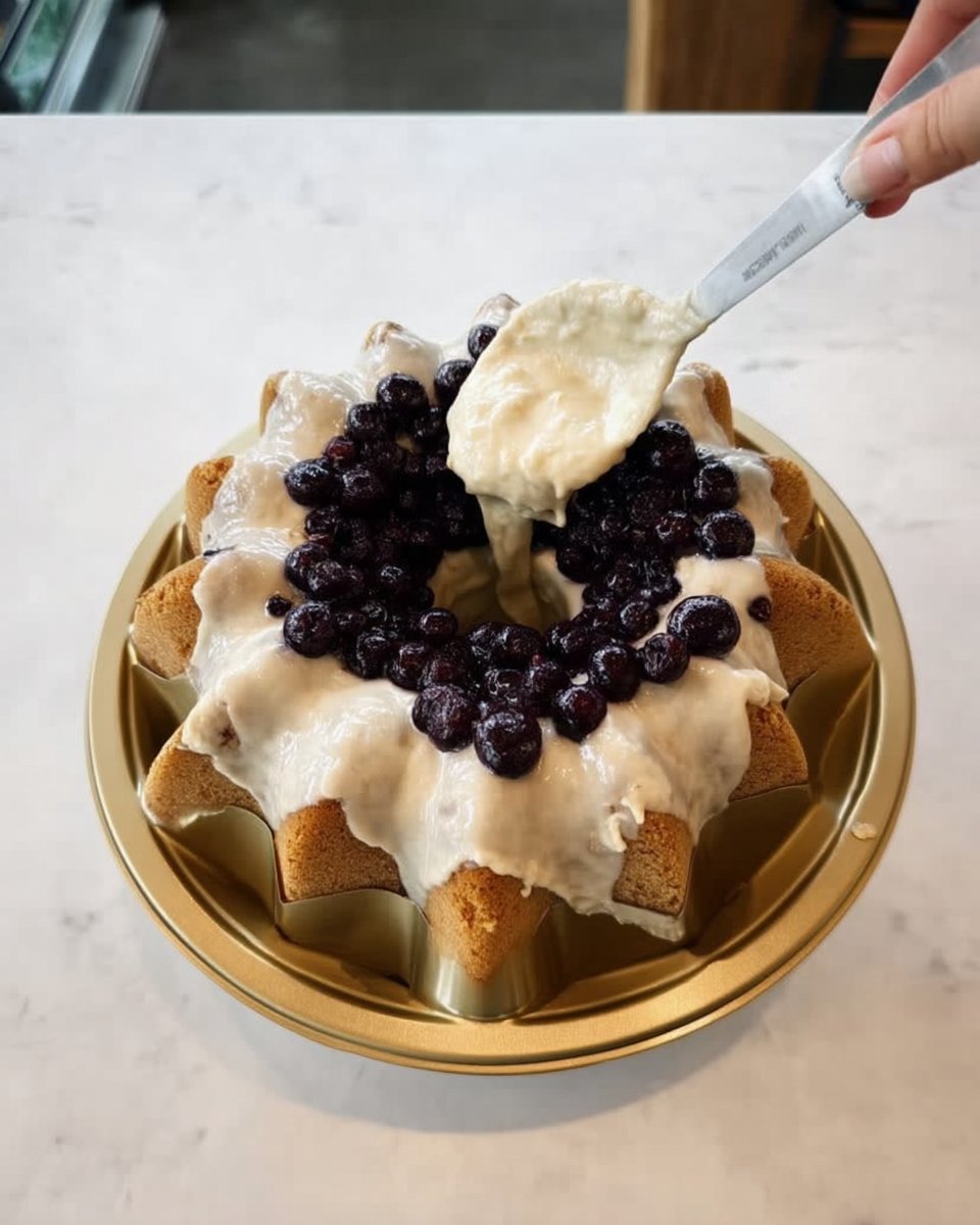 Fresh blueberries butter and flour for coffee cake