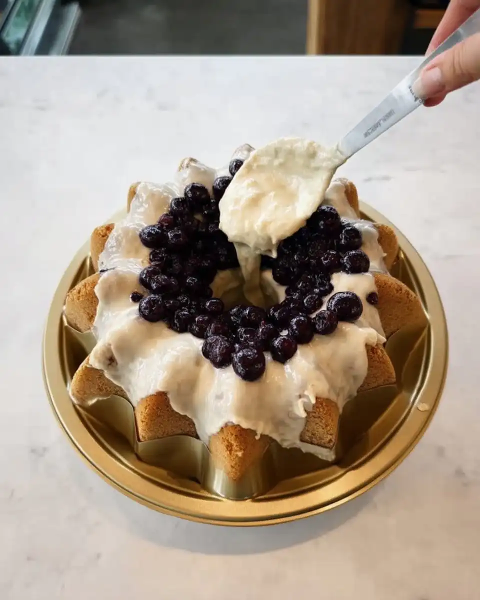 Fresh blueberries butter and flour for coffee cake