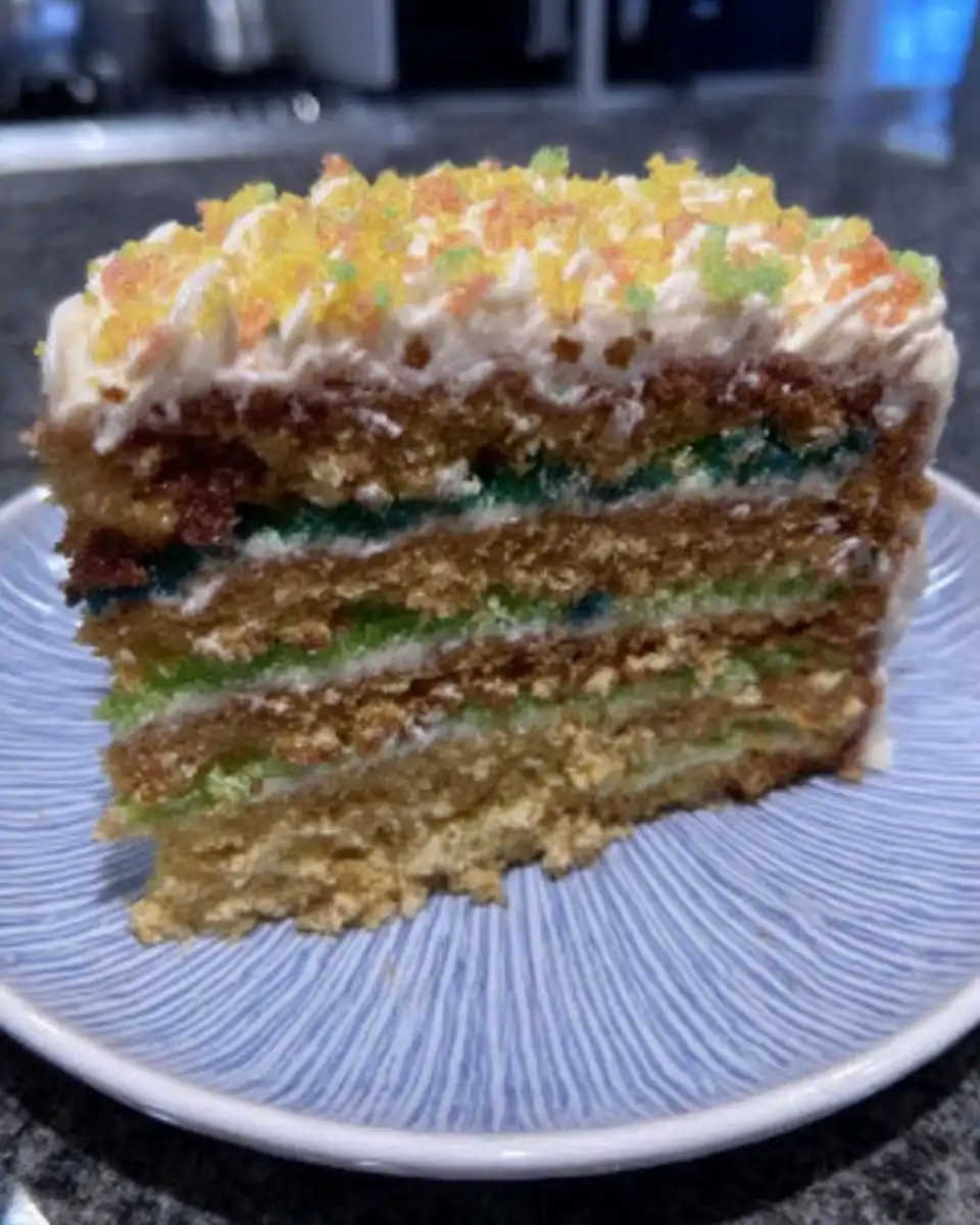 Lemon Rainbow Cake 12 Baking ingredients including butter sugar eggs and fresh lemons