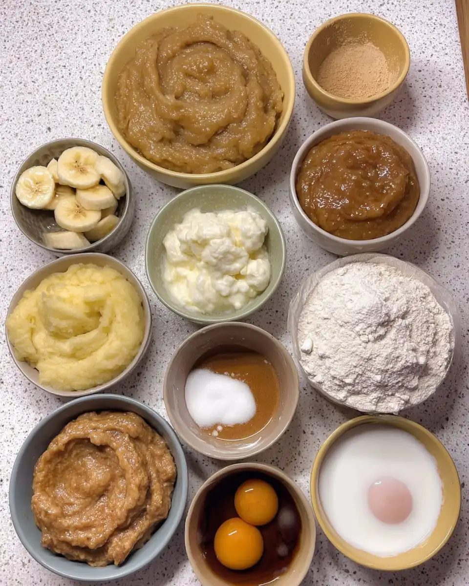 Cake batter in small round tins ready for the oven