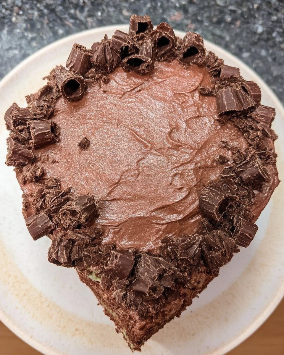 applying blue water ganache drip to pink cake