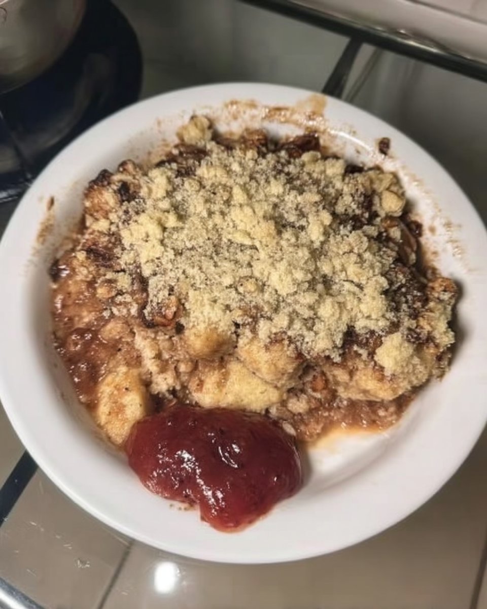 Apple Cranberry Dump Cake 13 Thin butter slices covering dry cake mix in pan