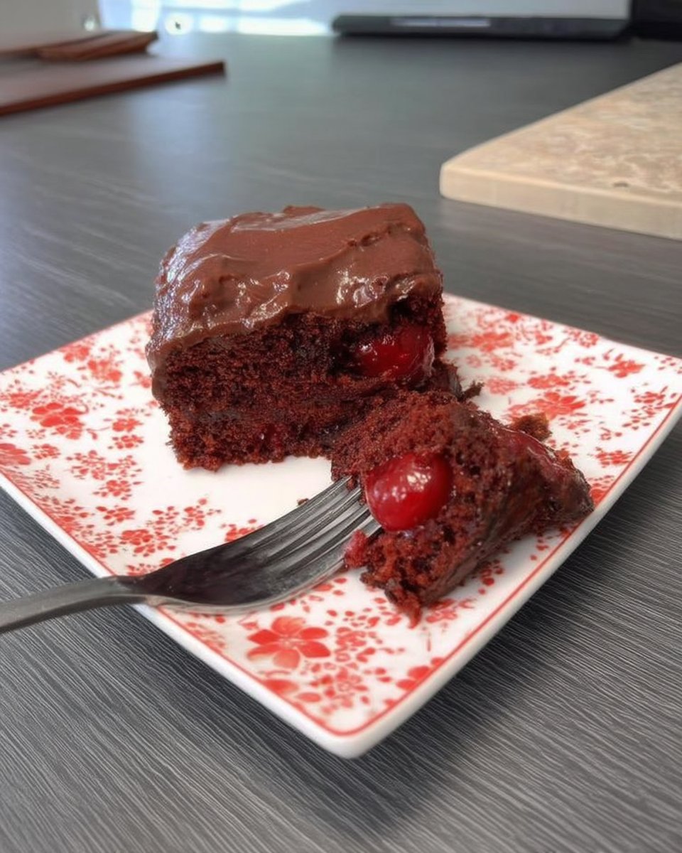 ingredients for chocolate cherry dump cake including cake mix and butter
