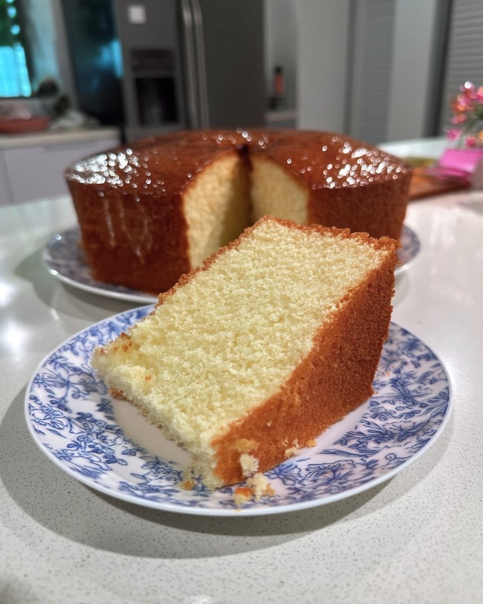 Chiffon Cake 14 chiffon cake cooling upside down on a bottle
