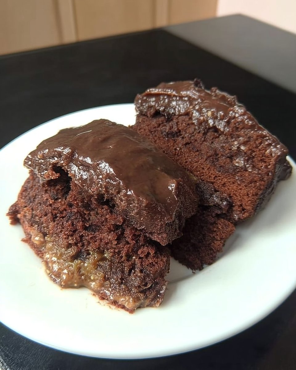Rustic chocolate fudge bundt cake on a farmhouse table