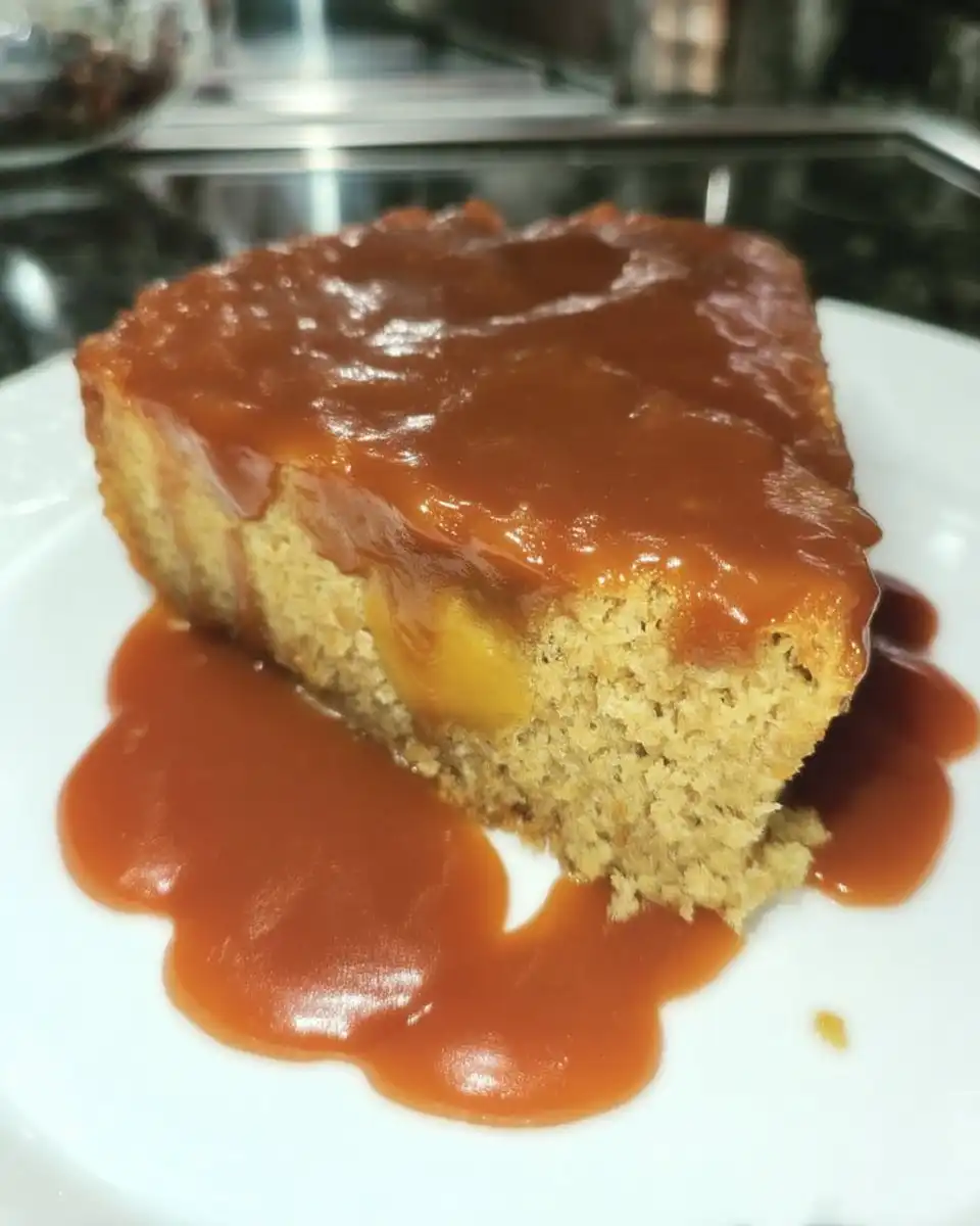 banana poke cake topped with whipped cream and nilla wafers