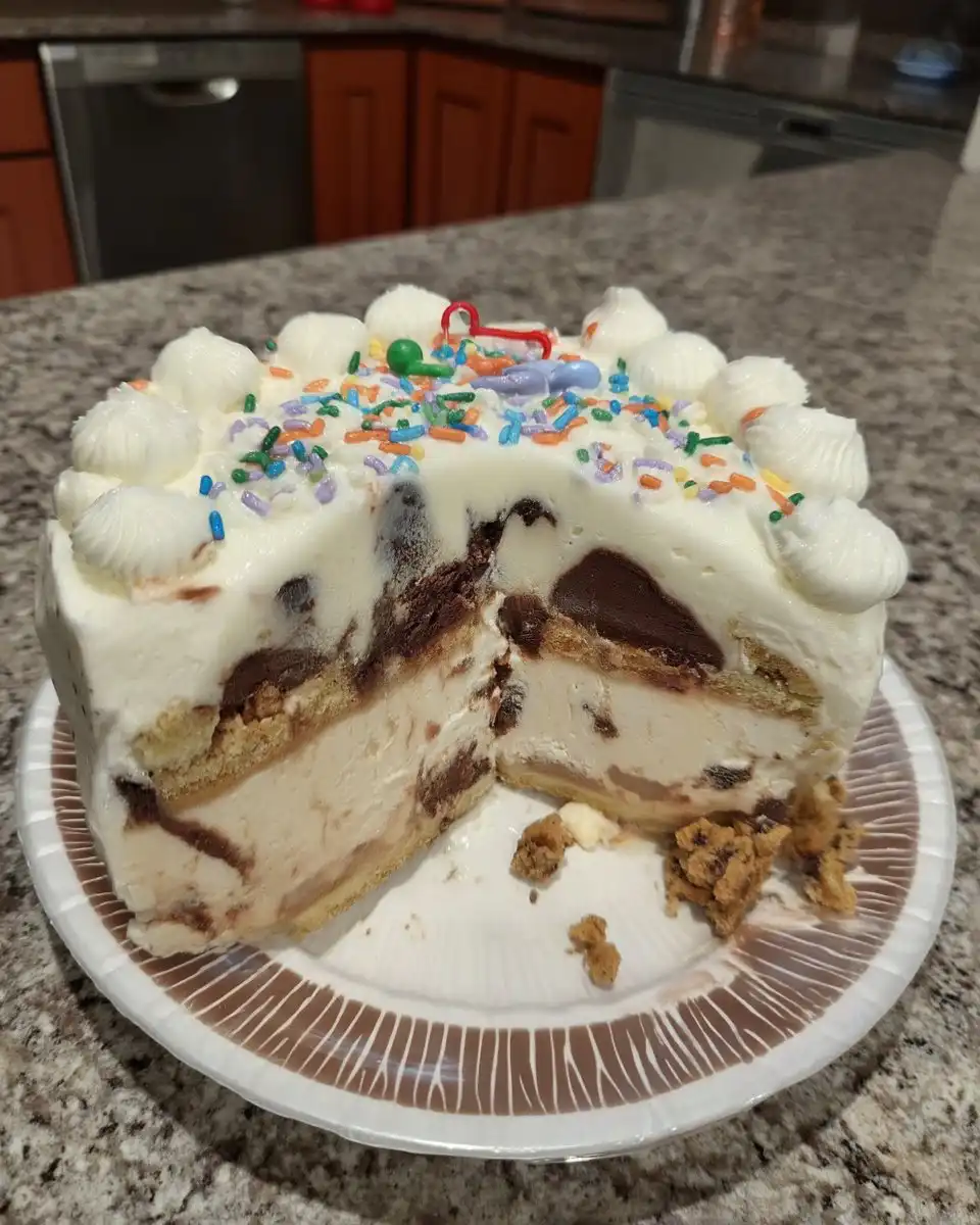 Cookies and Cream Cake 12 Baking ingredients like cocoa powder oreos and eggs on a wooden table