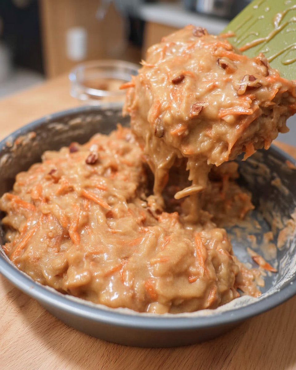 Whisking creamy frosting for the carrot cake