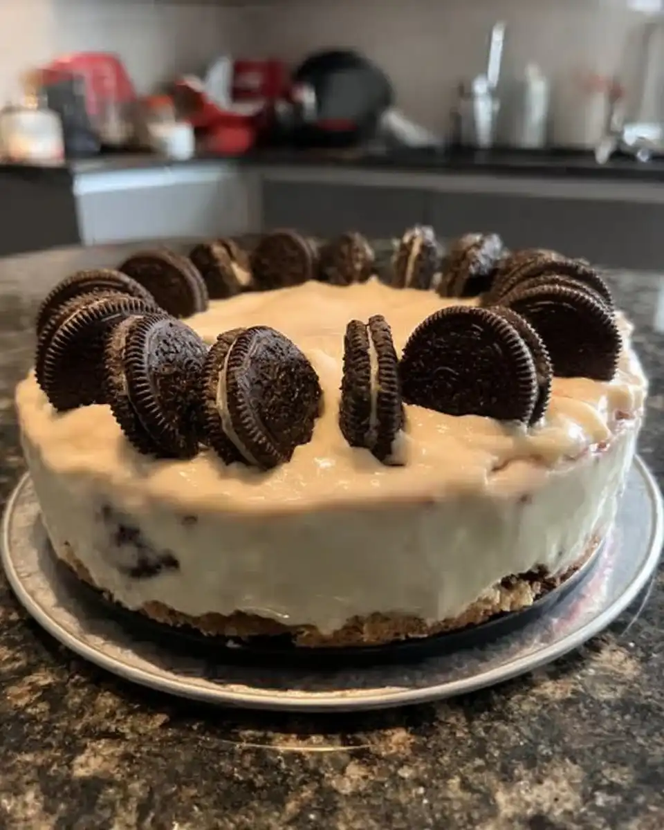 Cookies and Cream Cake 13 Frosted chocolate cake topped with crushed cookies