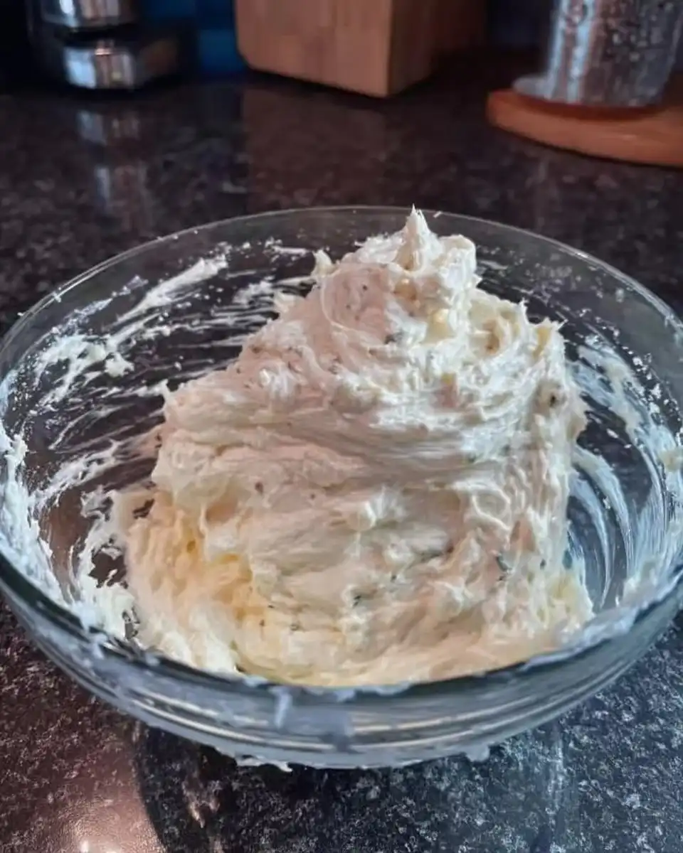Peanut butter yogurt frosting texture close up