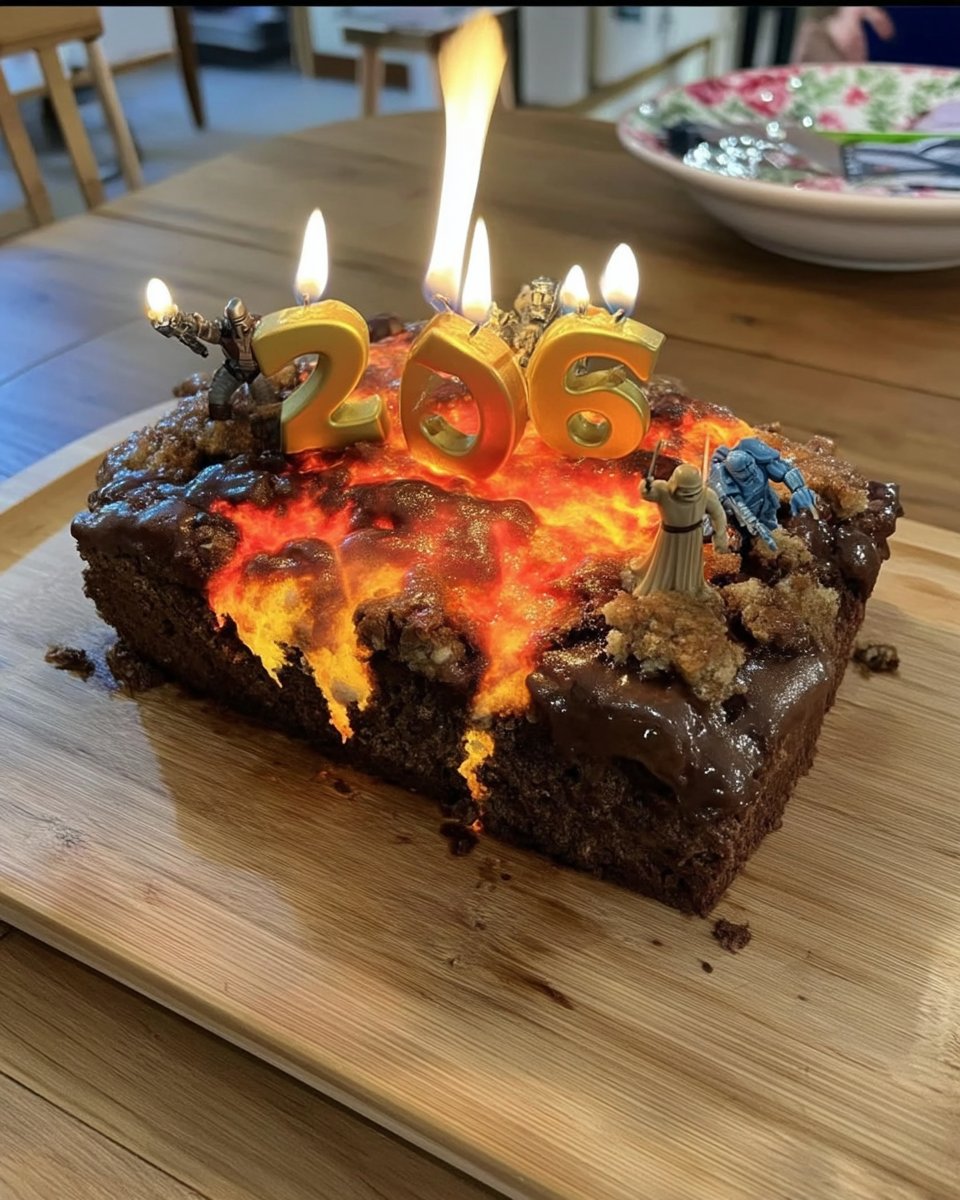 Homemade Star Wars Stormtrooper cake sitting on a rustic wooden table