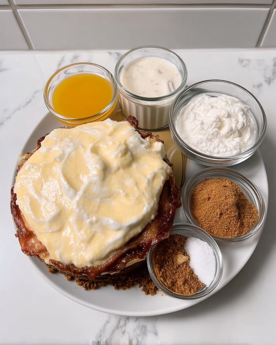 Cream cheese lemons eggs and graham crackers arranged on a wooden table