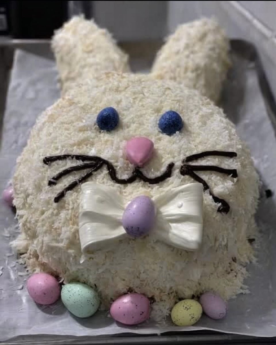 Ingredients for Easter cake including butter sugar and blue gel