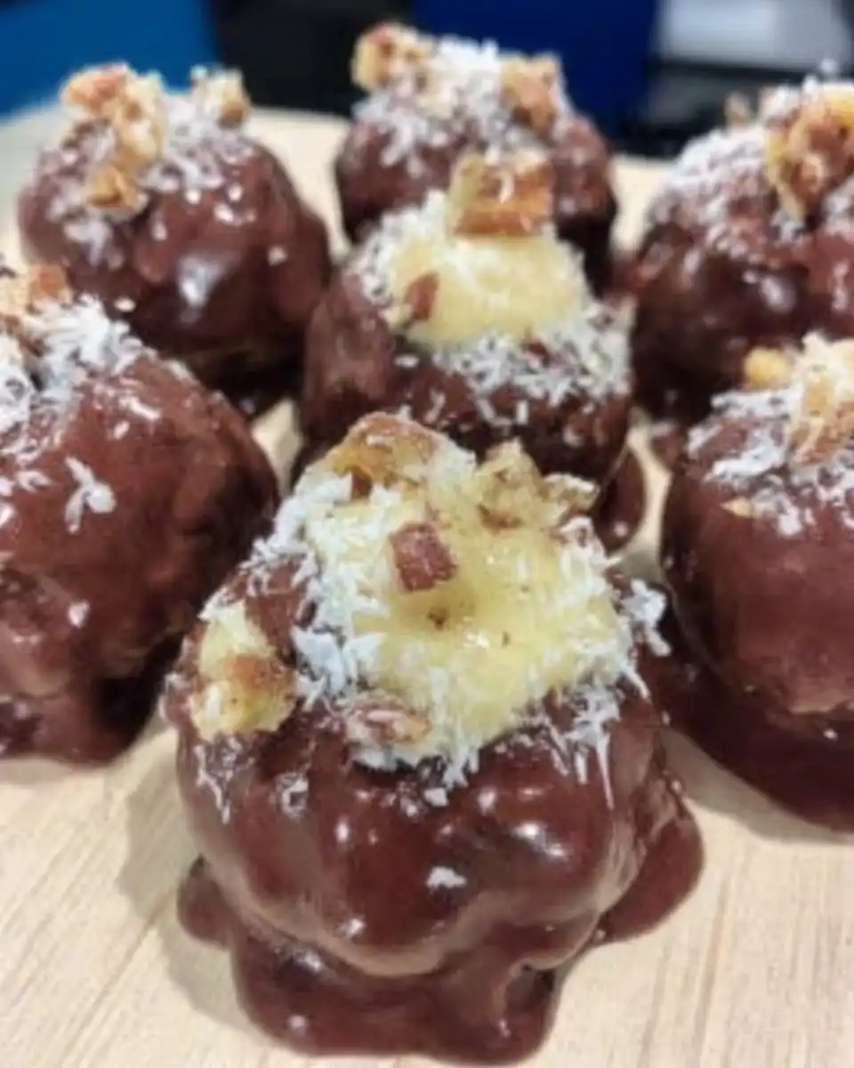 Cake balls cross section showing dense moist interior and thin white chocolate shell