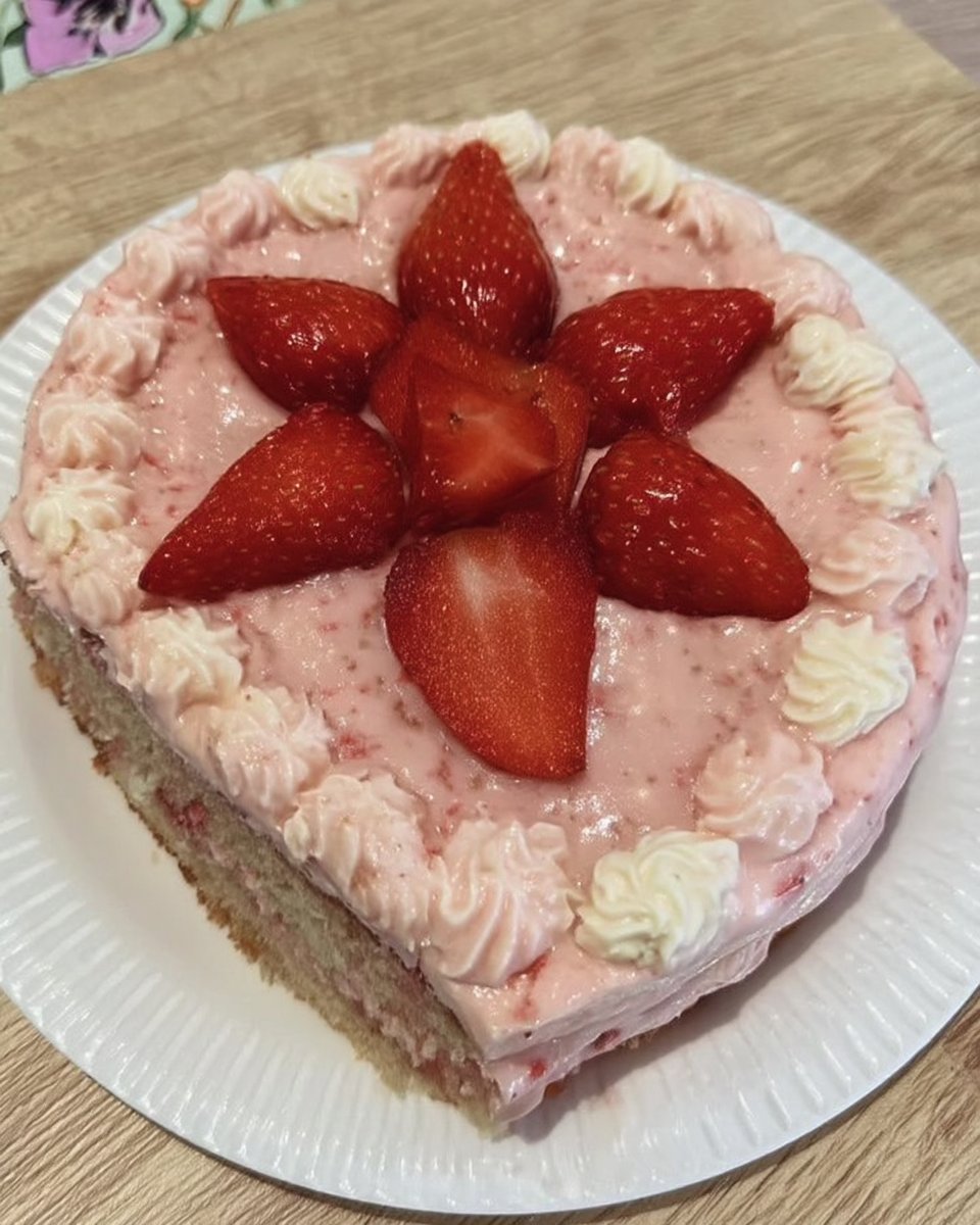 Pink Cake 12 Ingredients for pink cake frosting including butter cream cheese and jam