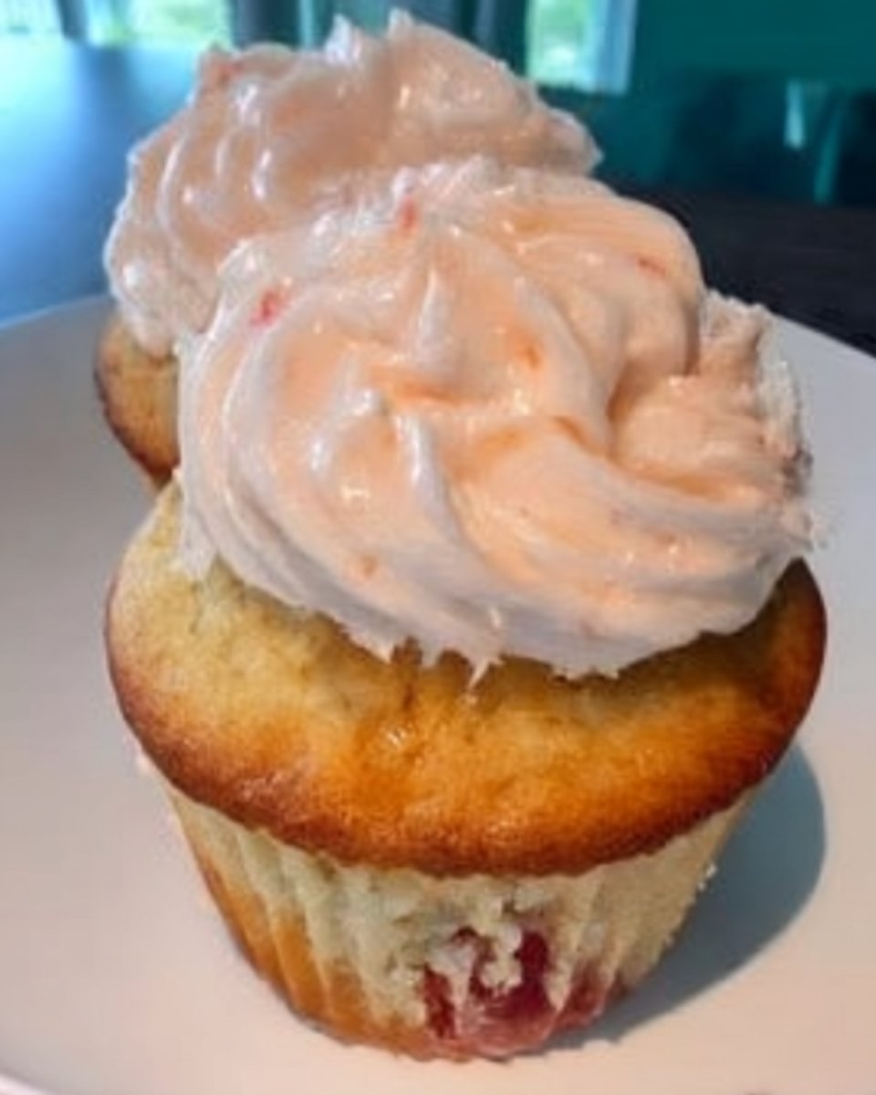 Slice of pink champagne cake with pink buttercream frosting on a white plate