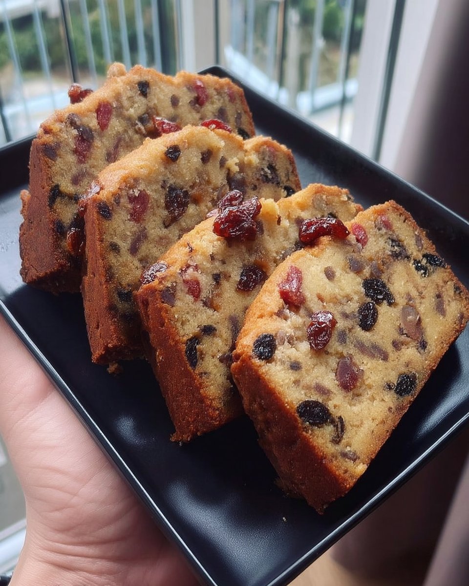 Rich chocolate fruit cake topped with fresh blackberries and strawberries on a wooden table