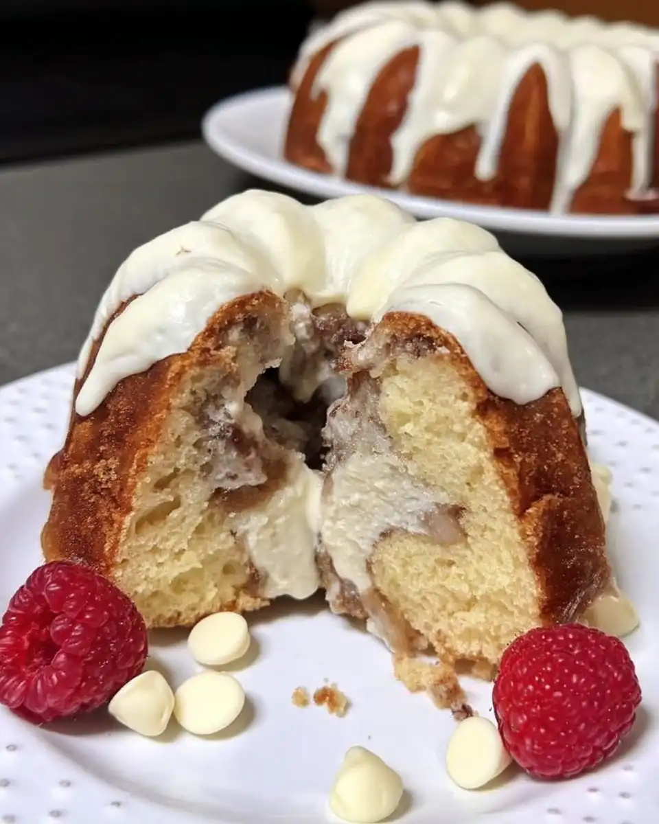Slice of rustic chocolate raspberry cake on a ceramic plate with fresh berries