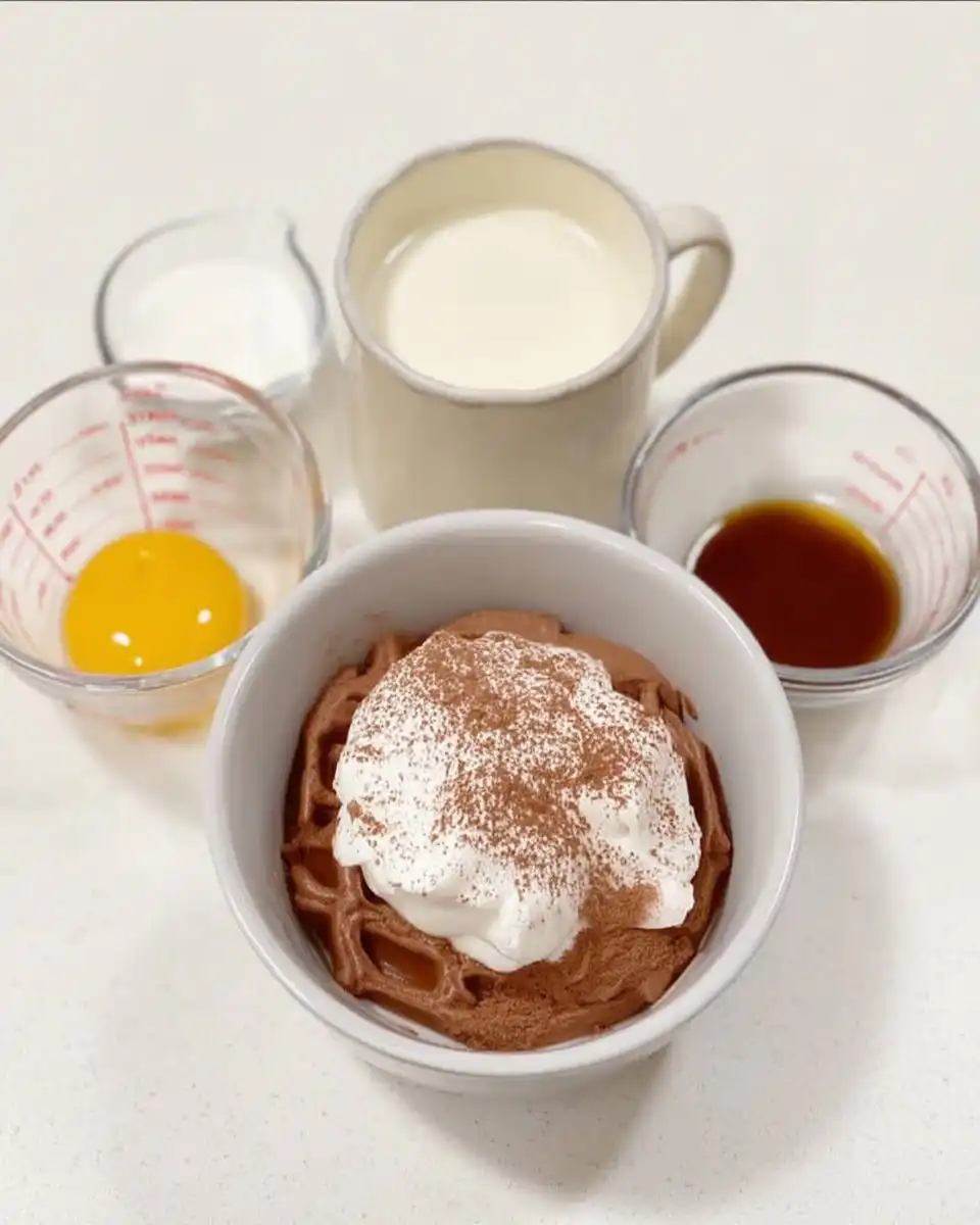 Spoon scooping a moist piece of chocolate cake from a mug
