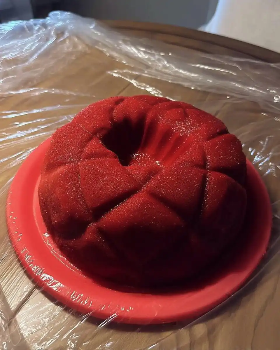 Pastry spray gun applying chocolate mist to a frozen cake