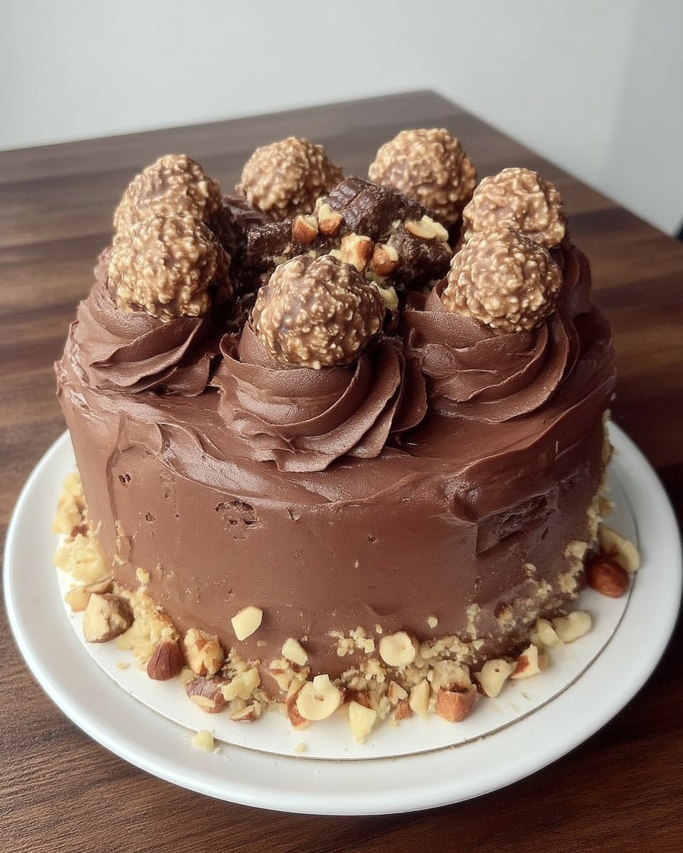 Bowl of toasted hazelnuts and baking ingredients on a wooden table