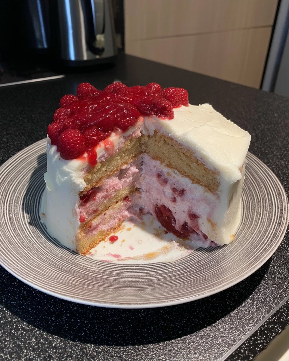 White chocolate ganache whipped to stiff peaks