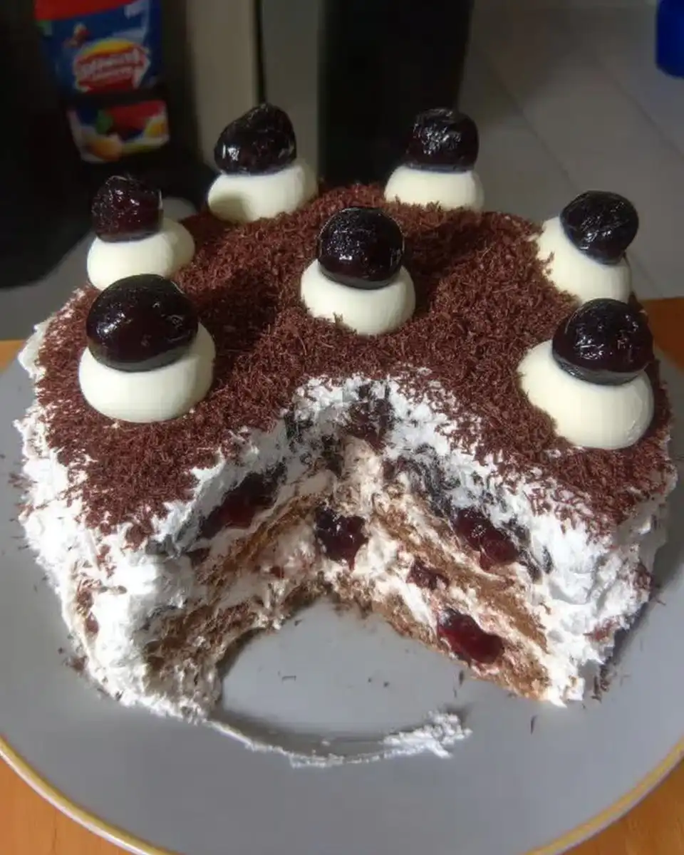 Double Chocolate Layer Cake 13 Whipping the milk chocolate mascarpone ganache to stiff peaks