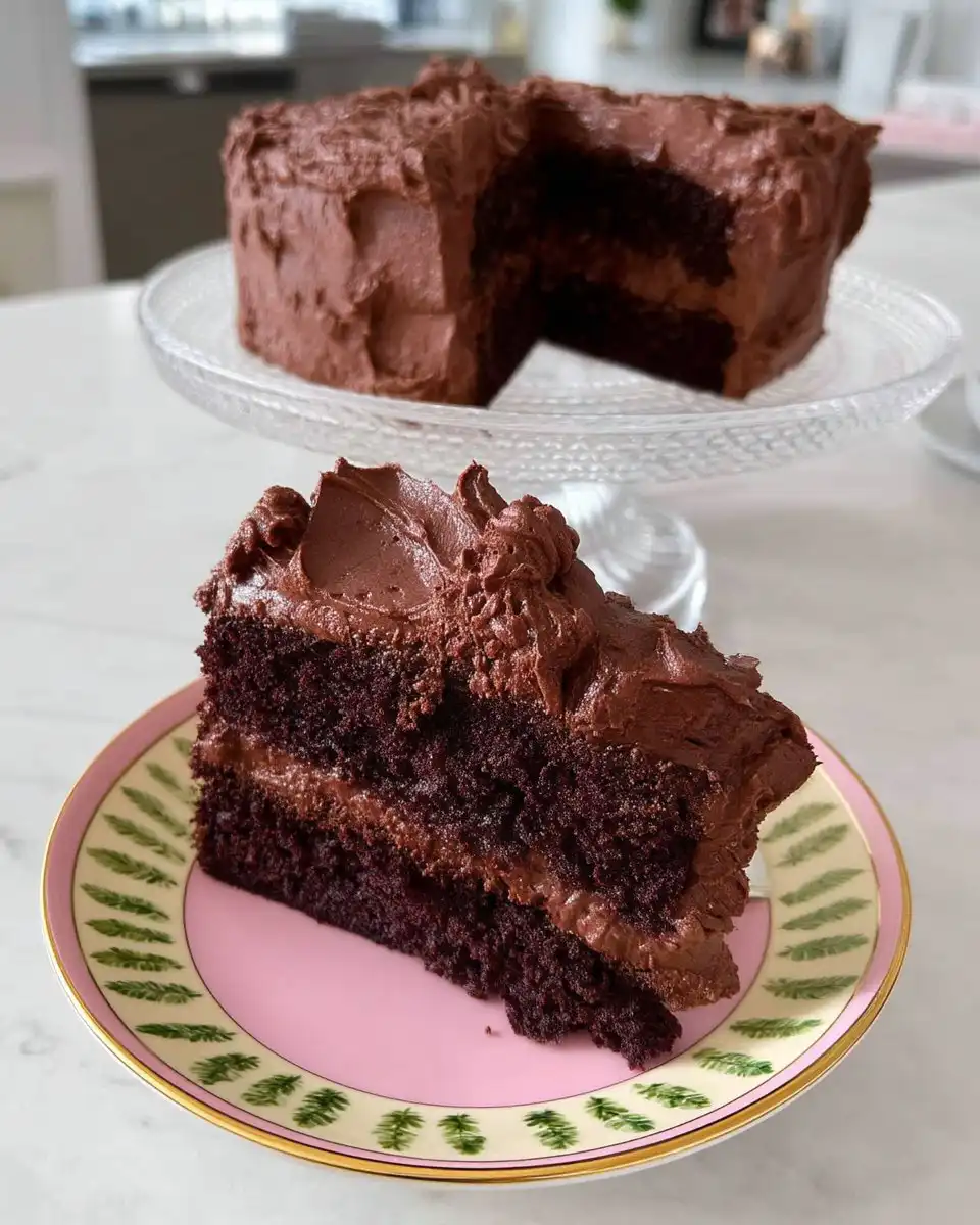 Devil's Food Cake 14 Whole devil's food cake with rustic frosting swirls