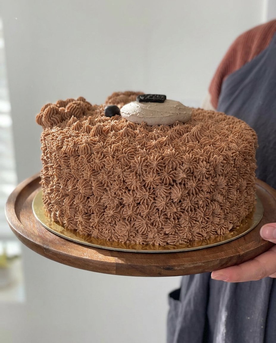 Bear Cake 12 Ingredients for a bear cake including chocolate rounds and chocolate chip cookies