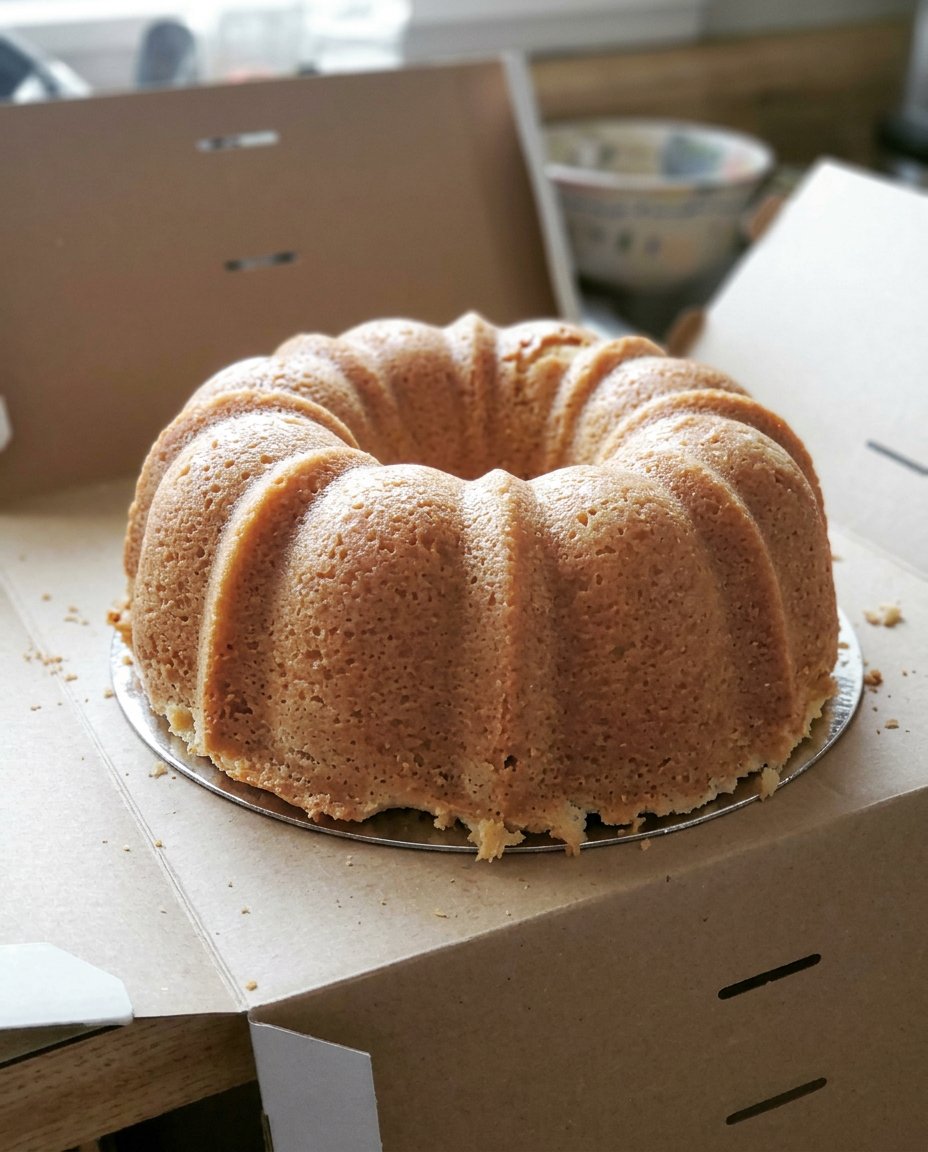 Brown Cake 12 Baking ingredients including brown butter, cake flour, and sour cream arranged on a marble counter