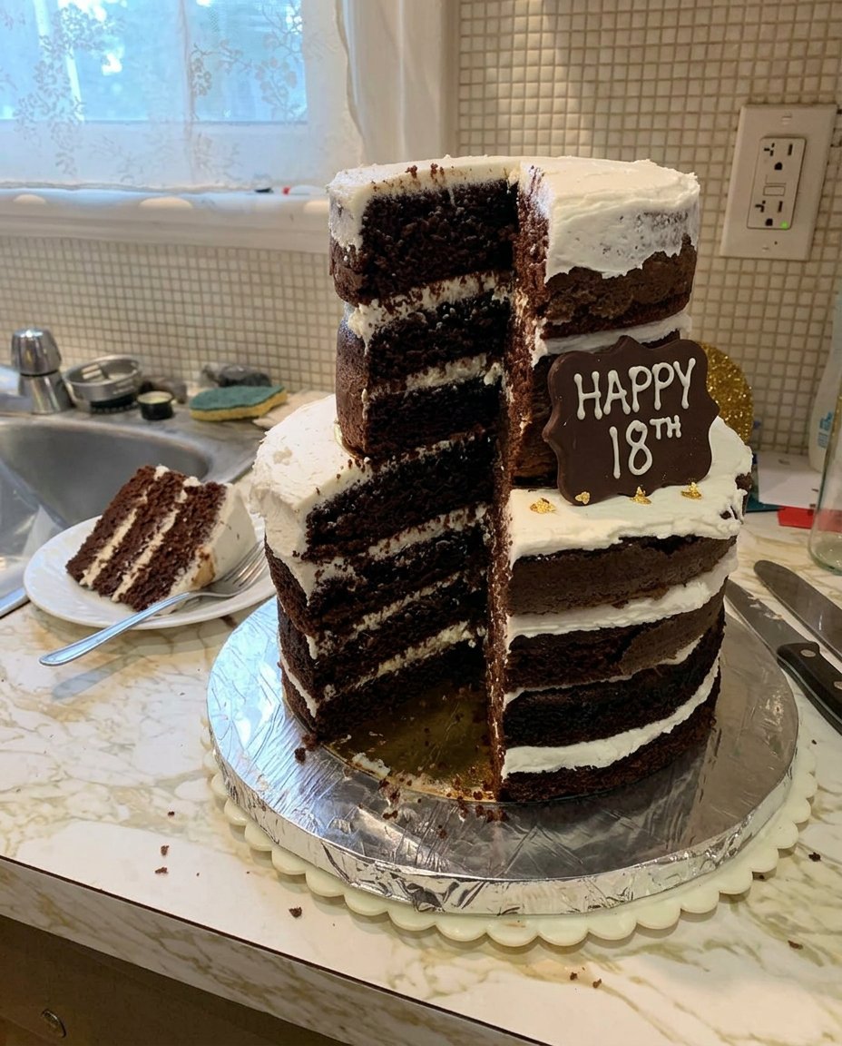 Piping bag creating uniform buttercream rounds on cake surface