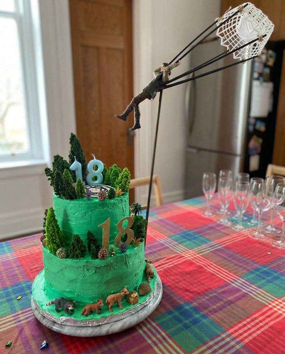 Double layered 18th birthday number cake with piped buttercream