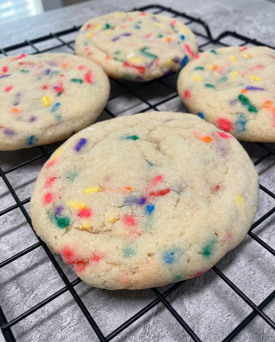 A close up of thick and scoopable cake mix cookie dough in a glass bowl