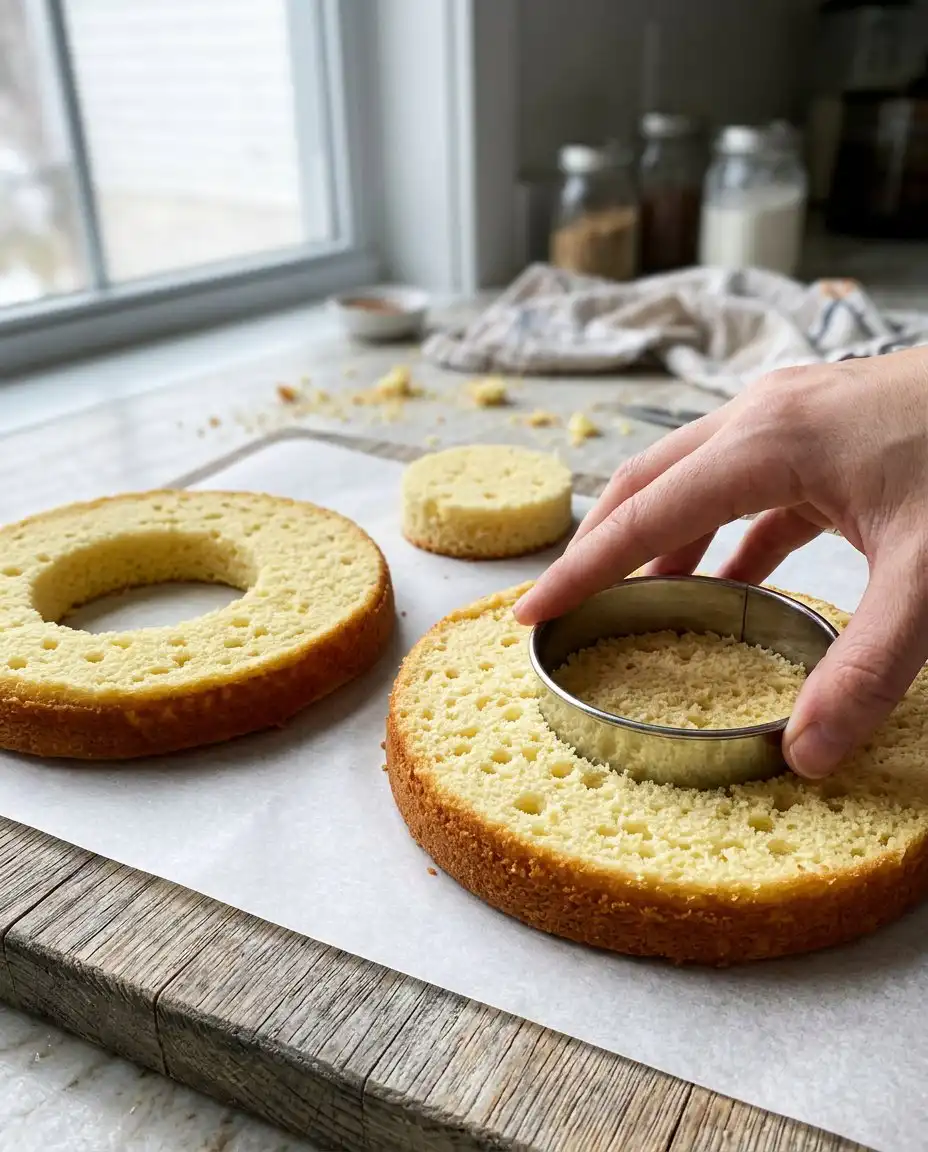 A cake being frosted with a thin white crumb coat