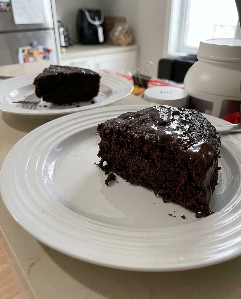 Vegan Cake 13 Smooth and creamy vegan chocolate frosting being swirled on a cake.