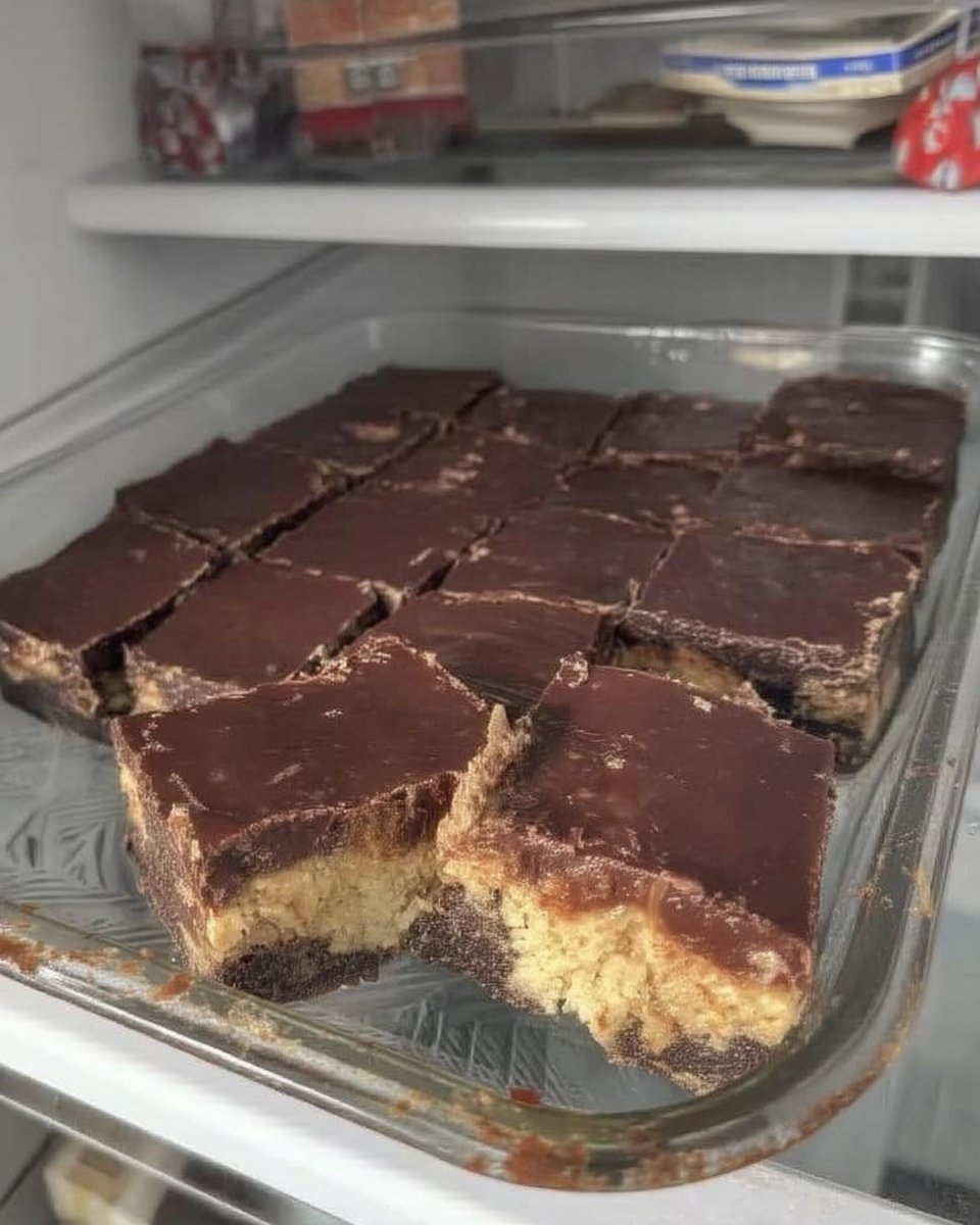 A close up of sliced chocolate eclair cake showing distinct layers of graham crackers and cream