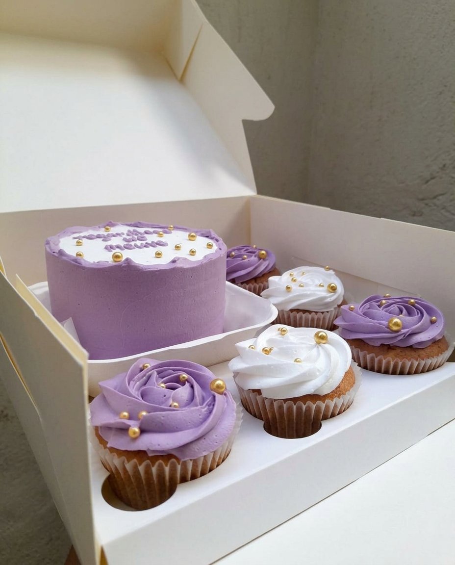 Cake Bento 14 A variety of decorated bento cakes in boxes arranged on a table.