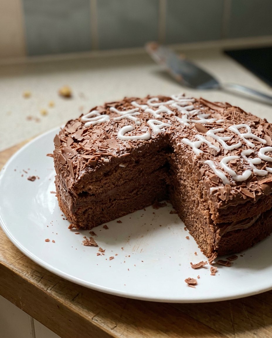 Slice Cake 14 Top view of feathered fondant icing on cake