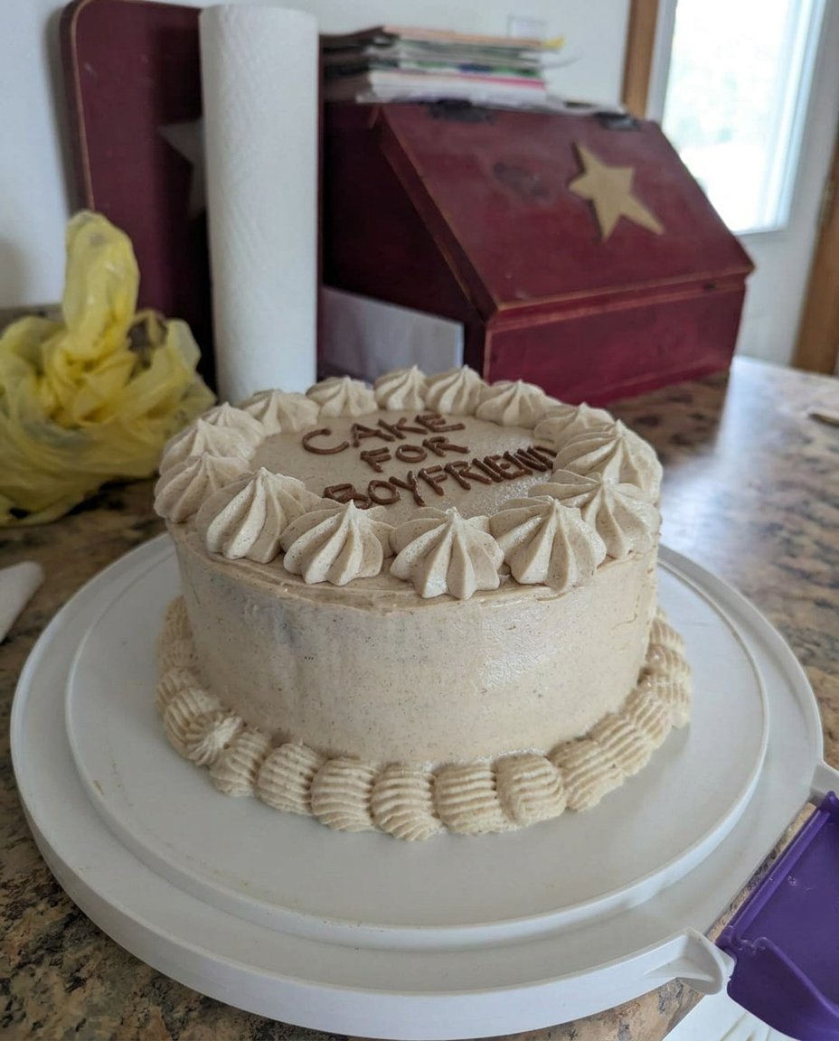 Cake For Boyfriend 14 A slice of chocolate cake for boyfriend on a rustic wooden serving board