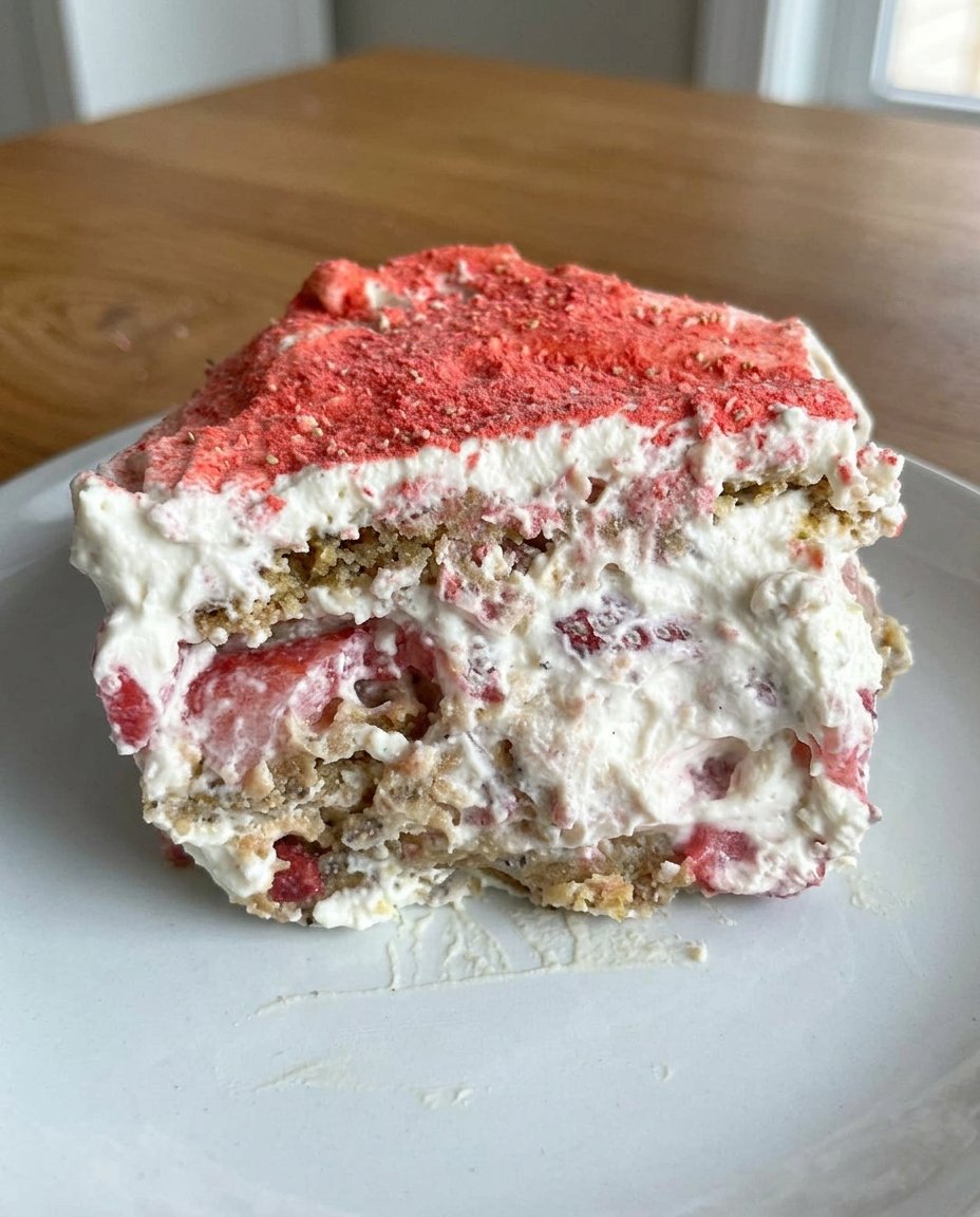 A bowl of bright red farm-fresh strawberries next to a pitcher of heavy cream.