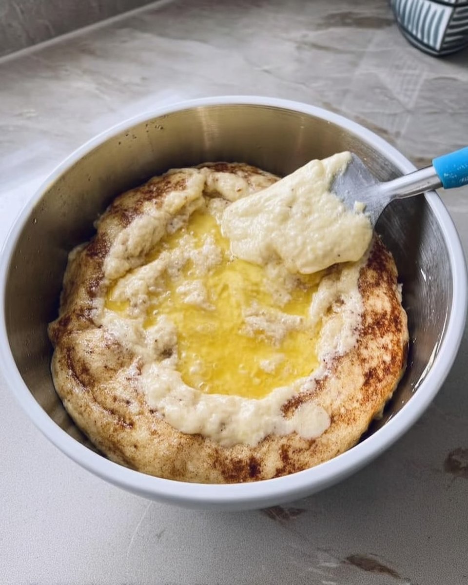 Ingredients for cinnamon roll cake including farm fresh milk, butter, and cinnamon.