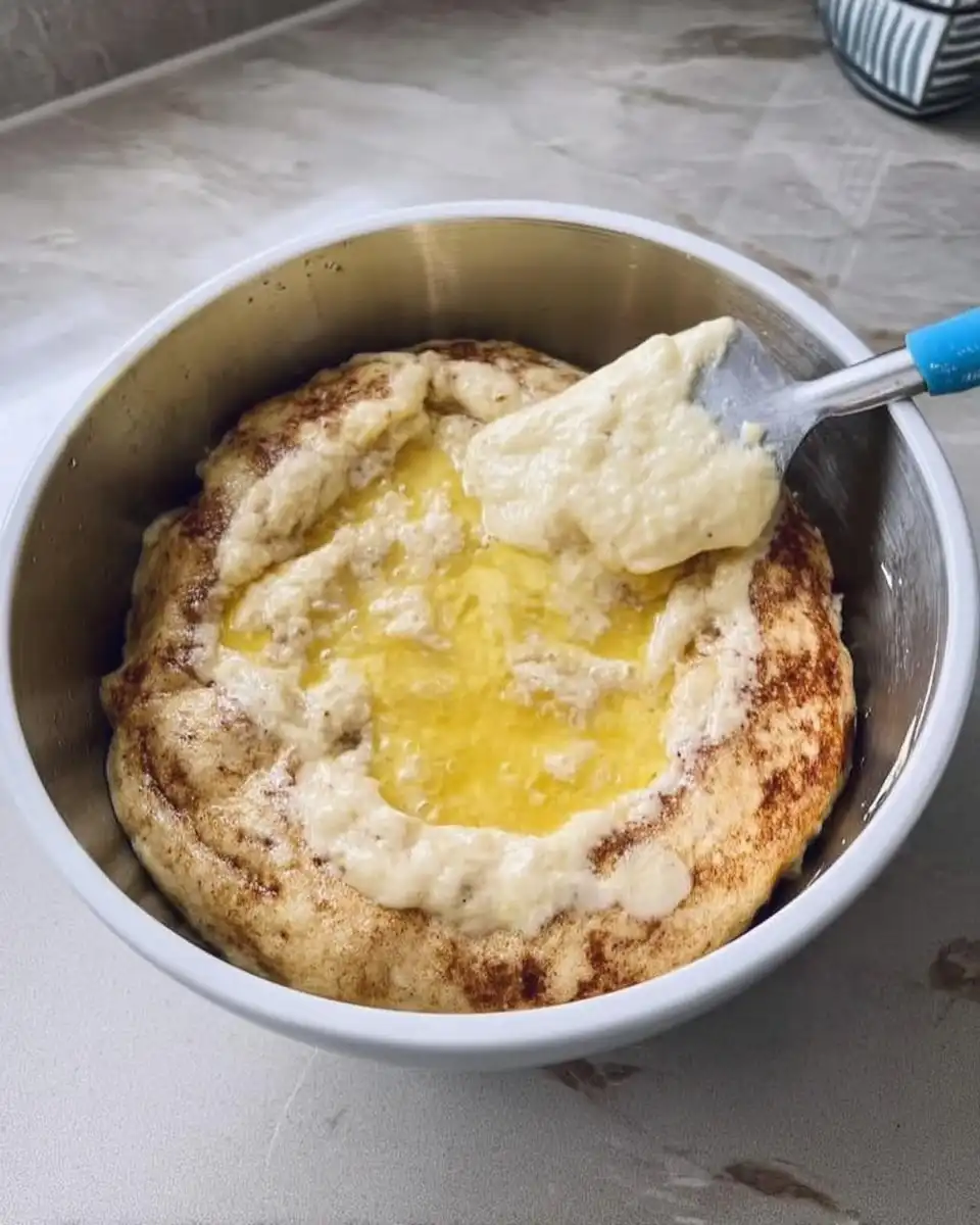 Ingredients for cinnamon roll cake including farm fresh milk, butter, and cinnamon.