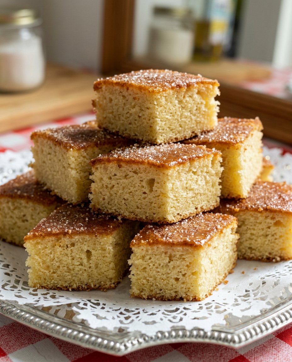 A golden lemon drizzle cake resting on a wire cooling rack with a glossy glaze