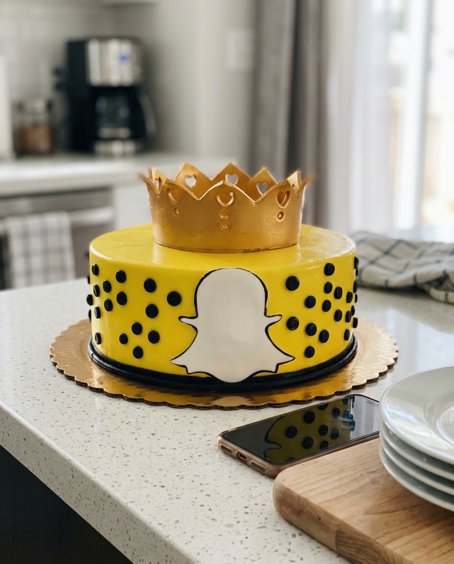 Cake Snap 12 A digital scale measuring frosting for a cake layer.