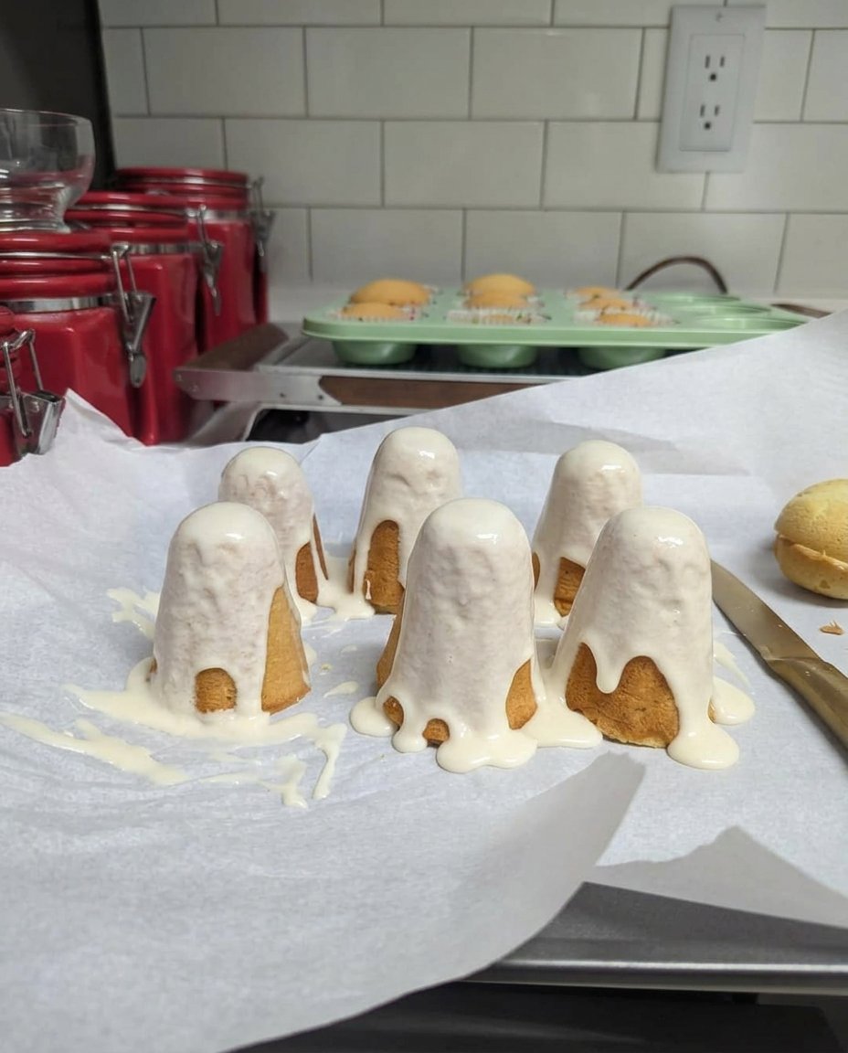 Ghost Cake 14 A slice of ghost cake showing the internal layers and the white buttercream exterior