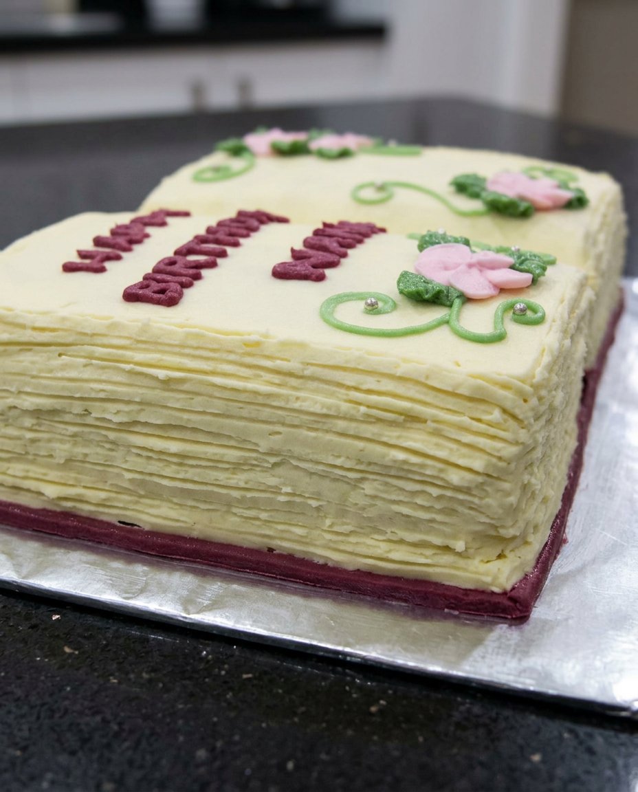 Book Cake 12 Baking ingredients like butter, eggs, flour, and cocoa powder arranged for a book cake.