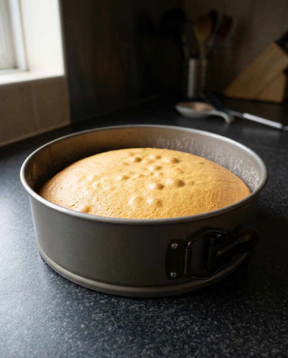 Homemade Cake 12 Fresh cake ingredients including butter eggs flour and milk arranged on a kitchen counter.