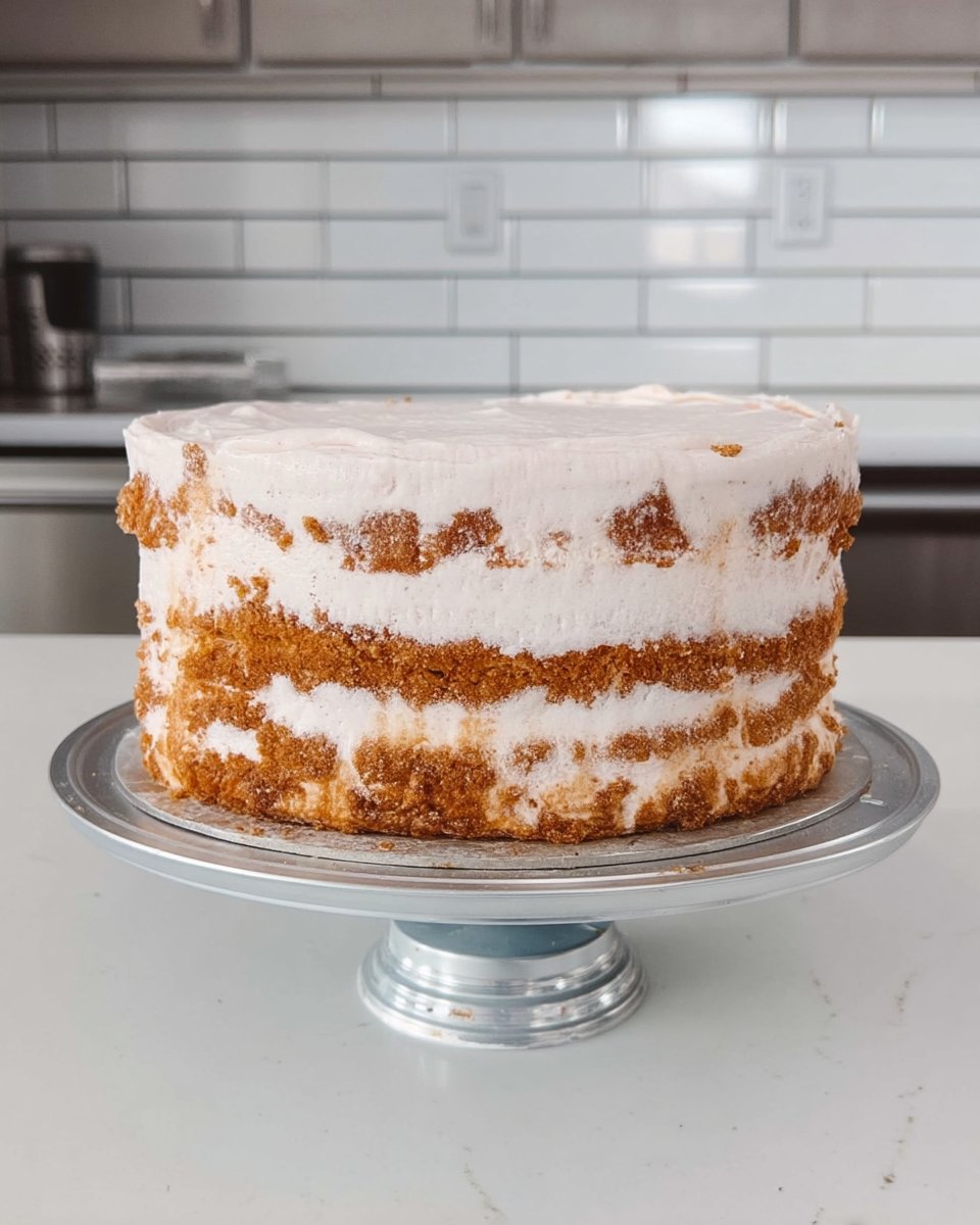 Various cake ingredients including cake flour, buttermilk, eggs, and a jar of Nutella on a white marble surface.