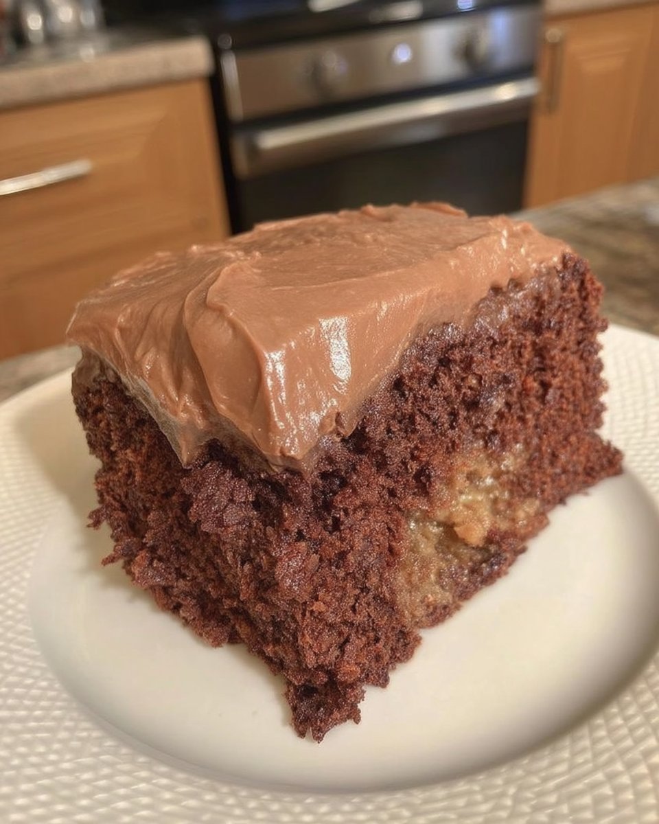 A moist slice of Simple Cake on a vintage heirloom plate with a golden crumb.