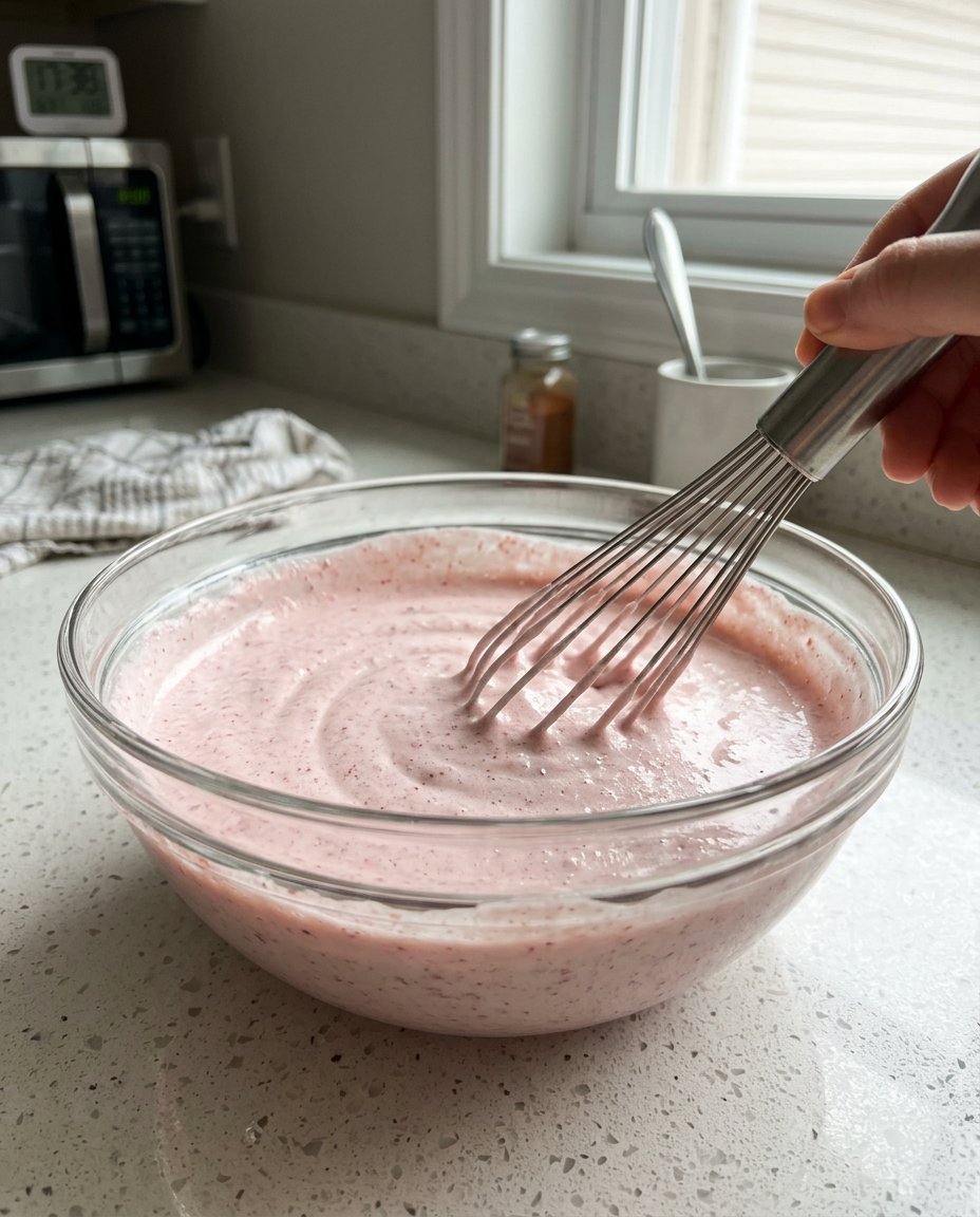 A golden brown sponge cake being poked with a skewer to prepare for the tres leches soak.